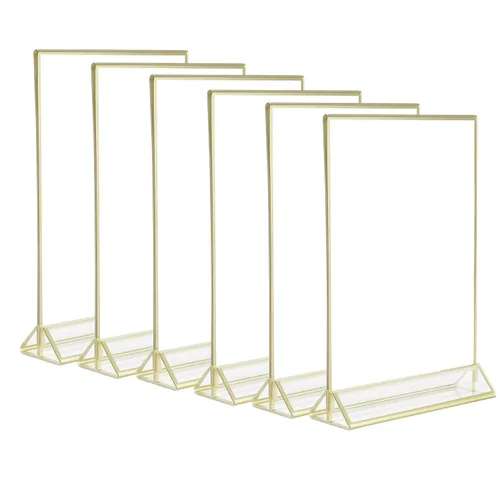 Cq acrylic Paquete de 6 soportes acrílicos de 8.5 x 11 pulgadas para menú, marcos de acrílico transparente de doble cara de calidad súper estrella,