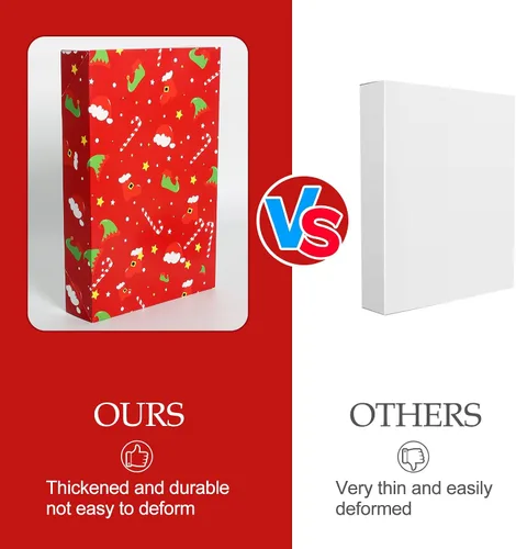 Miniatura 5 de joyhalo 16 cajas de regalo de Navidad con tapas para regalos a granel de 14.5 x 9.5 x 2.5 pulgadas, cajas de regalo grandes para ropa, envolver