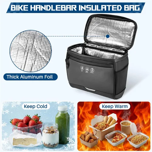 Miniatura 2 de WOTOW Bolsa para Manillar Delantero de Bicicleta - Bolsas de Canasta para Manillar de Bicicleta Grande Reflectante Impermeable Alforja