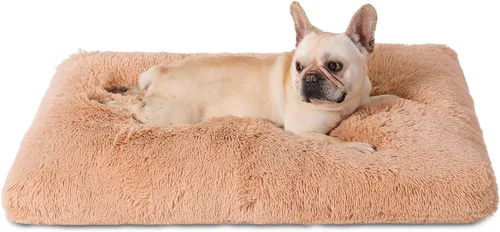 Miniatura 11 de Bedfolks Cama Impermeable para Jaula de Perro, Cama de Felpa para Perros con Funda Lavable Extraíble, Almohadón de Jaula de Perro de Piel Sintética