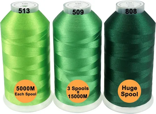 Miniatura 27 de New brothreads - 40 opciones - Varios paquetes de colores surtidos de hilo de poliéster para máquina de bordar, carrete grande de 5000 m para todas