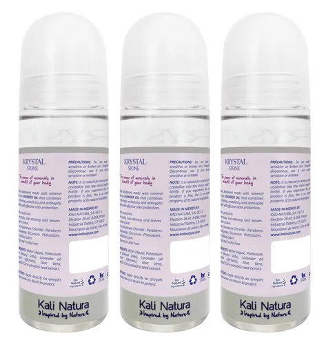 Miniatura 2 de KRYSTAL STONE Desodorante de 3 unidades LAVANDER Roll On de alumbre de potasio con aloe vera - VEGANO. SIN CRUELDAD. ECOLÓGICO