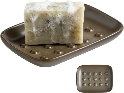 Miniatura 11 de Miamolo Jabonera limpiadora para ducha, jabonera de cerámica para barra de jabón grande, champú o esponja, bandeja ahorradora de jabón para baño
