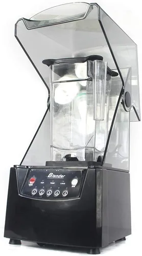 Miniatura 11 de Licuadora insonorizada, 110 V, 2200 W, 1.5 L, licuadora comercial de jugo de frutas con carcasa de sonido silencioso para puré, trituración