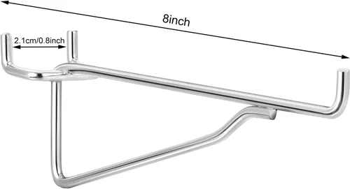 Miniatura 2 de Hotop Juego de soportes de metal para estantes de tablero de clavijas de 1/8, 3/16, organizador de tablero, accesorios, estantes y cestas, soportes
