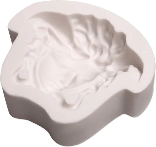 Miniatura 8 de Medusa - Molde de silicona para fondant, molde para hornear chocolate de diosa de mitología, molde de decoración de cabeza de dibujos animados