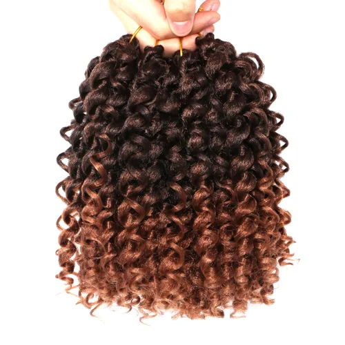 Miniatura 43 de Cabello de ganchillo Jamaicano Bounce, paquete de 4 paquetes de 6 pulgadas, varita de pelo rizado de ganchillo para mujeres negras