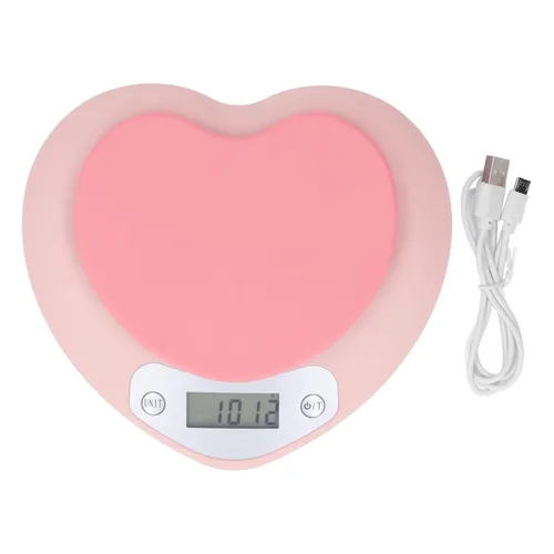 Miniatura 6 de Báscula digital de cocina 0.04 oz Precisión 11.0 lbs recargable en forma de corazón portátil para hornear, formulación de medicamentos, uso