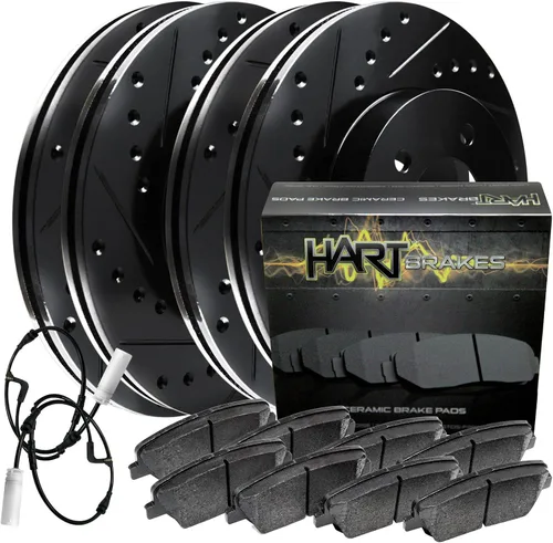 Miniatura 13 de Hart Brakes Kit de frenos y rotores delanteros Pastillas de freno delanteras Rotores y pastillas de freno Pastillas de freno y rotores