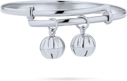 Miniatura 3 de Personalize Jingle Bells - Pulsera de mariposa con números ABC, muñeca pequeña de 6.5 pulgadas, plata de ley 925, campanas ajustables chapados