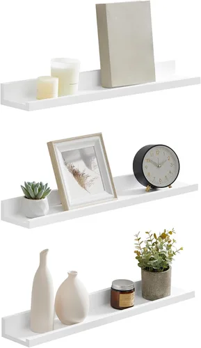 Miniatura 13 de SONGMICS CUSTOS Collection - Estantes flotantes, juego de 3 estantes de pared, 15 pulgadas de ancho, para marcos de fotos y baratijas, para sala