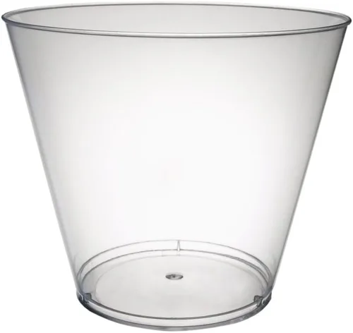Miniatura 4 de Party Essentials Vasos desechables de 9 onzas para fiesta, vasos antiguos, vasos de cóctel, 20 unidades, plástico duro transparente
