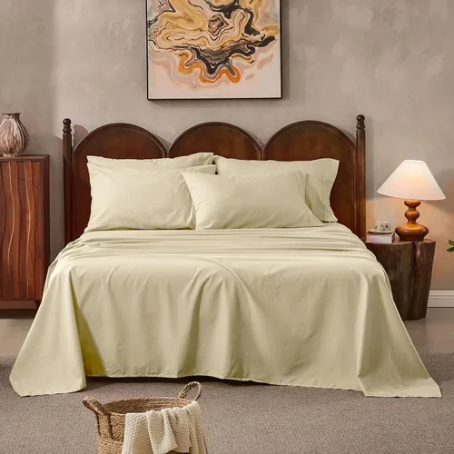 Miniatura 11 de Juego de sábanas de lino 100% tamaño King, juego de sábanas de lino transpirable y duradero de 4 piezas, ropa de cama suave para todas