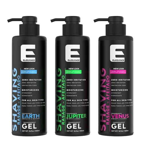 Miniatura 3 de E Elegance Barber Accessories - Gel de afeitar transparente para hombres o mujeres, fragancia Júpiter menta/fresca, la solución de afeitado