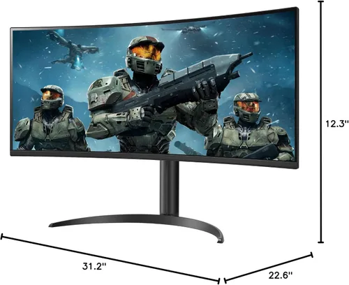 Miniatura 8 de LG 34WP60C-B 34" 21:9 Curvo UltraWide QHD (3440 x 1440) HDR 10 160Hz 1ms Monitor de juegos con soporte ajustable de inclinación, AMD FreeSync