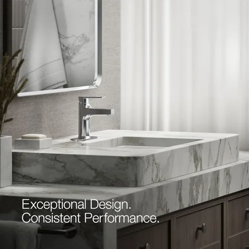 Miniatura 4 de Kohler 74021-4-CP Taut - Grifo de lavabo de baño con mango único, 1.2 gpm, cromo pulido
