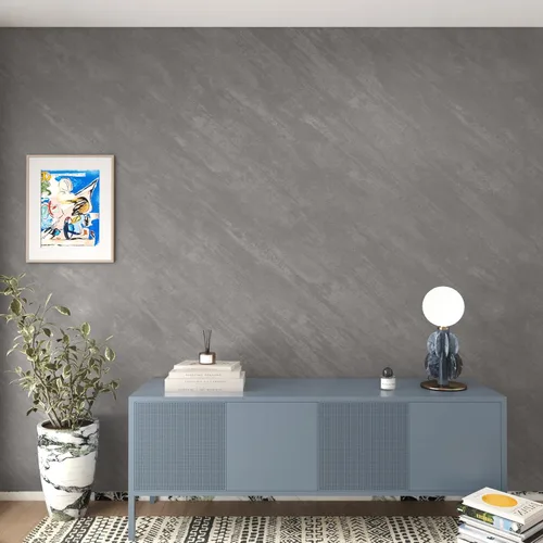 Miniatura 5 de 3yecao Papel tapiz de hormigón gris de gran tamaño de 16"×591" pulgadas, despegar y pegar, papel de contacto de hormigón gris grueso impermeable 3D