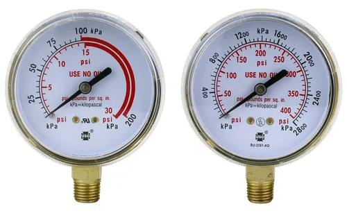 Miniatura 3 de SÜA - Manómetro de baja presión para reguladores de acetileno/propano de servicio pesado 0-30 psi - 2.5 pulgadas - Rosca: 1/4" NPT