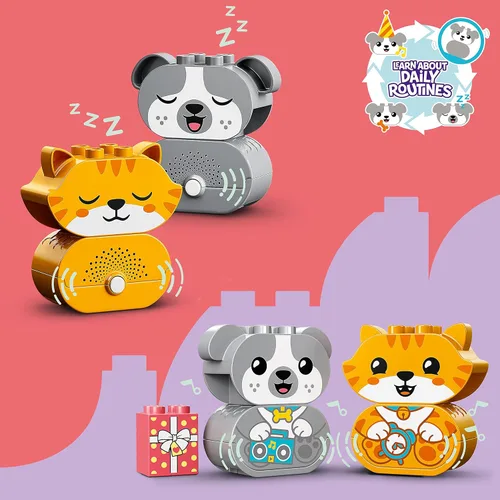 Miniatura 4 de LEGO DUPLO 10977 My First Puppy & Kitten with Sounds 10977 Juguetes para mascotas para niños pequeños de 1 .5 a 3 años, juego de desarrollo temprano