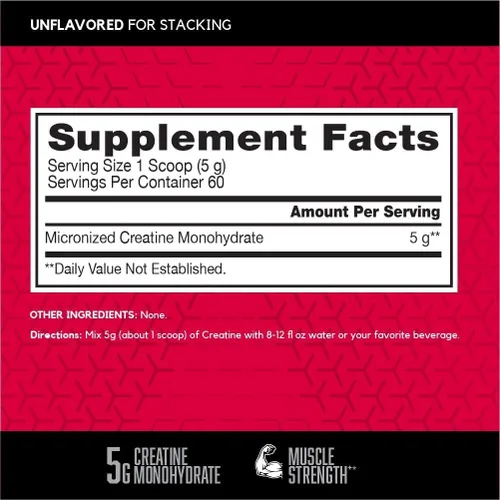 Miniatura 2 de BSN Creatina Micronizada Monohidrato en Polvo, Polvo de Creatina Sin Sabor, Micronizada, Apoya la Construcción Muscular, Apoya la Fuerza Muscular