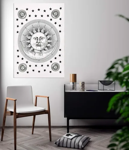 Miniatura 3 de ANJANIYA Tapiz de mandala de teñido anudado, diseño de tarot bohemio, para colgar en la pared, para habitación, hippie de playa