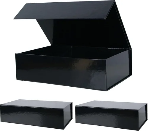Miniatura 54 de Aimyoo Cajas de regalo magnéticas Galaxy negras con tapas 13.8x9x4.3 pulgadas, caja grande de propuesta para dama de honor y padrino, caja plegable