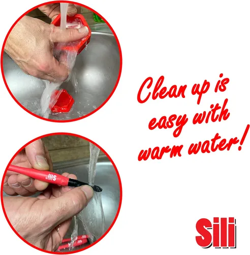 Miniatura 6 de Sili Cápsula de pegamento y 3 cepillos de micro pegamento Sili con tapa sellable multipropósito/soporte para cepillos de pegamento • Punta fina •