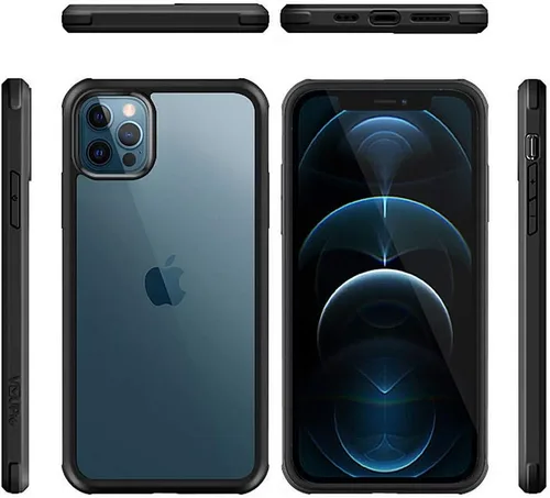 Miniatura 3 de Glass+ Funda compatible con iPhone 12/12 Pro de 6.1 pulgadas, 2020 funda transparente de cuerpo completo con protector de pantalla de vidrio