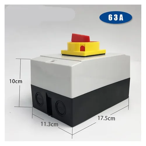 Miniatura 2 de YMD11-63D ON-Off Two Positions Isolator Disconnect Switch 63A 3P Padlock Cam Changeover with IP65 Waterproof Box Enclosure(Black Base 3P)