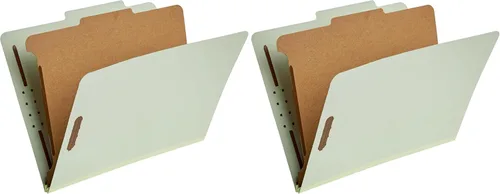 Miniatura 16 de Amazon Basics Carpeta de clasificación - 100% reciclada, 1 divisor, 2" incrustadas, 10 unidades por caja, 12.20 x 10.61 pulgadas (carta), azul claro