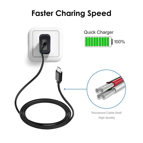 Miniatura 3 de Cargador de pared rápido Cable de carga USB para Motorola Moto E6 E4 E4 Plus E5 Play E5 E5 Plus E5 Plus E5 Supra, G5 G5S G4 Plus/Play, G6 Forge G6