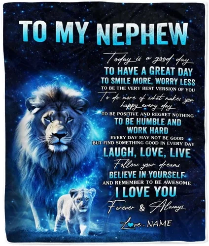 Miniatura 23 de Manta personalizada con texto en inglés «To My Nephew from Aunt Uncle Auntie I Love You Hugs» (texto en inglés) con texto en inglés «To My Nephew»