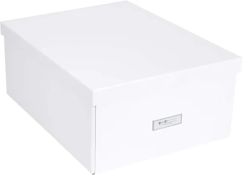 Bigso Box of Sweden Katrin Caja de almacenamiento plegable con marco de etiqueta para una fácil identificación, montaje simple sin herramientas,
