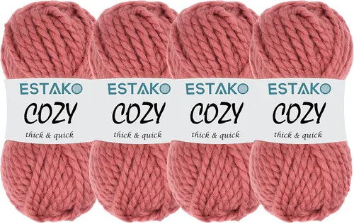 Miniatura 18 de Estako Cozy Thick & Quick Yarn - Hilo acogedor grueso y rápido, 20% lana, 80% acrílico, suave, súper voluminoso, peso #6, para tejer y hacer 50187