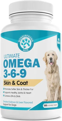 Wanderfound Pets - Omega 3 para perros, aceite de pescado para piel y pelaje para perros, alivio de la picazón del perro, salud de las