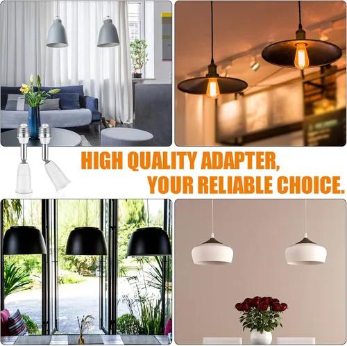 Miniatura 7 de Extensores de enchufe de luz E26 E27, extensión de 4.1 pulgadas, adaptador de extensión de enchufe vertical ajustable de 180 grados, convertidor