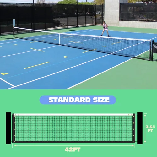 Miniatura 2 de Tennis Net Professional Tennis Court Net 42FT Replacement Nets Heavy Duty Sport Nets with 2 Fiberglass Dowels, Compatible with Outdoor Indoor