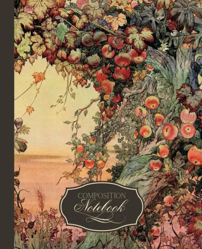 Composition Notebook Vintage Botanical Floral Illustration Journal with 108 Cream Colored, College Ruled Pages