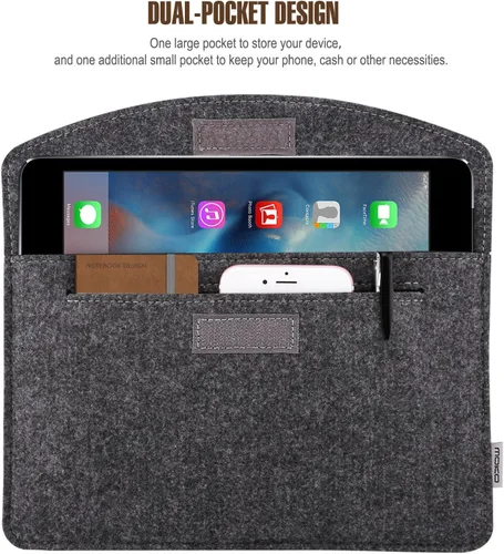 Miniatura 3 de MoKo Bolsa de 7-8 Pulgadas, Funda Protectora de Feltro para Tablet Portátil Compatible con iPad Mini (A17 Pro) 8.3" 2024, iPad Mini 6/5/4/3/2/1, Gris