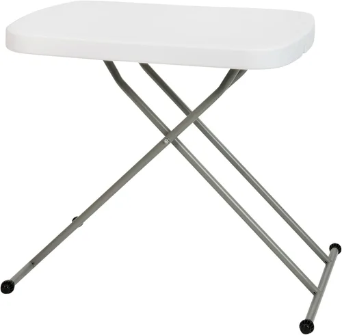 Miniatura 14 de Flash Furniture Elon - Mesa plegable de color blanco granito, altura ajustable, 30 pulgadas, bandeja de TV, mesa para portátil de grado comercial