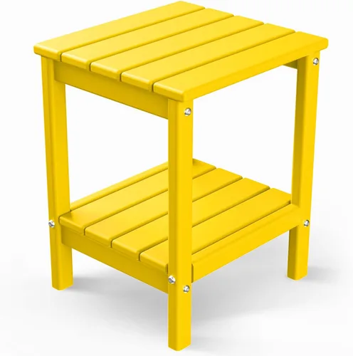 Miniatura 24 de GREENVINES Adirondack - Mesa lateral para exteriores 14 x 13 pulgadas Plástico HDPE Todo clima Aqua Mesas auxiliares exteriores Estante