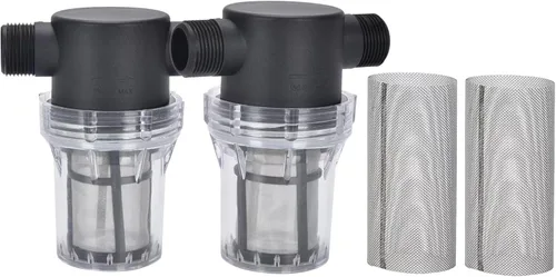 Filtro de agua de 2 piezas, filtro de tubo giratorio, cubierta de nailon PA66, cuenco de policarbonato con pantalla de acero inoxidable 304 de malla