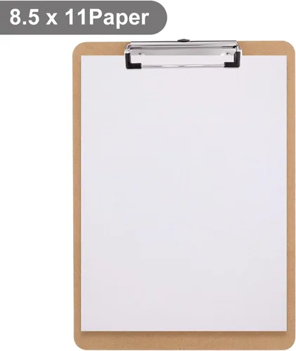 Miniatura 5 de Portapapeles de Madera, Tamaño Carta, Tablero de Clip de Fibra Dura 8.5x11 para Aula, Estudiantes, Niños, Profesores, Tamaño Estándar A4, 9" x 12.5