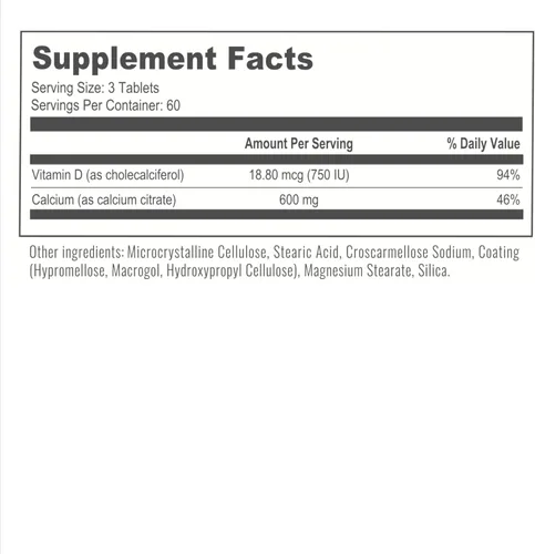 Miniatura 8 de BariatricPal Citrato de calcio fácil de tragar (600 mg) y comprimidos recubiertos con D3 (suministro para 30 días)