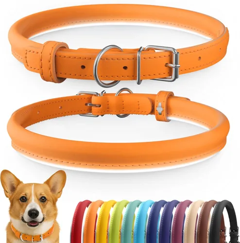 Miniatura 25 de CollarDirect Collar de perro con tachuelas, collares de cuero para mascotas para perros pequeños, medianos y grandes, acolchado suave, marrón, negro