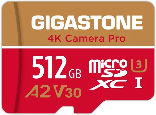 Recuperación de datos de 5 años: tarjeta micro SD de 512 GB, cámara 4K Pro, A2 V30 para smartphone, Gopro, cámaras de acción, grabación de video 4K