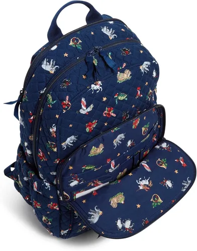 Miniatura 3 de Vera Bradley Mochila Campus de algodón para mujer Motivos de globo de nieve - Algodón reciclado
