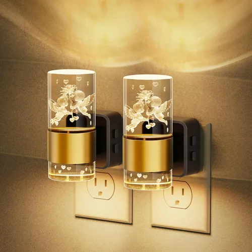 Miniatura 18 de JandCase Luz Nocturna de Vela, Luces Nocturnas que se Enchufan a la Pared, Blanco Suave 3000K, Brillo Ajustable 0-100LM, Sensor de Anochecer a