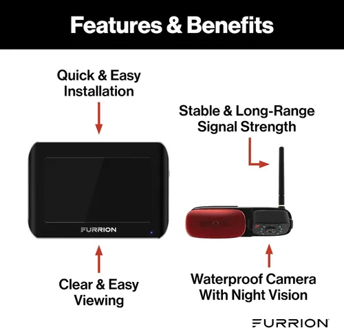 Miniatura 2 de Furrion Vision S - Sistema de cámara inalámbrica de respaldo para RV con monitor de 5 pulgadas, 1 trasero, visión nocturna infrarroja, visión gran