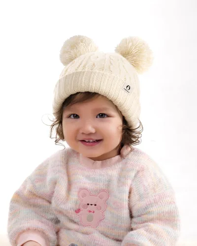 Miniatura 5 de FURTALK Gorro de invierno para bebé con pompón, gorro de punto cálido para niños y niñas
